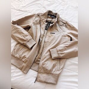 Members Only Beige Lightweight bomber Jacket sz m womens